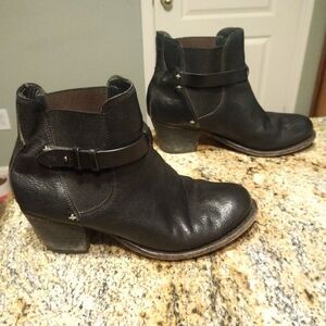 Rag & Bone New York DURHAM Black Leather Ankle Boots Chelsea Sz 39 EU 8.5 US